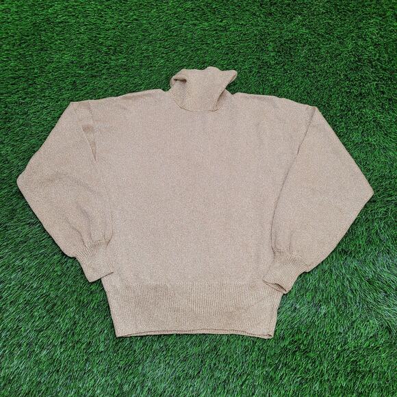 Vintage 80s MOD 1/4 Zip Sweater Womens Medium 19x23 Cropped - Picture 3 of 11